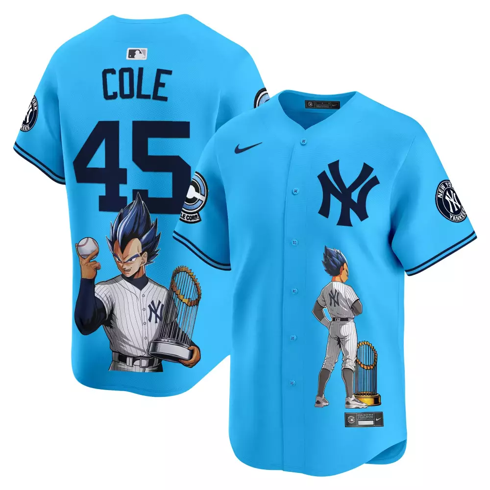 Gerrit Cole Light Blue Yankees Jersey V8 | Bronx Graffiti Vapor Premier Limited Edition | Fan Gear for Men, Women & Youth