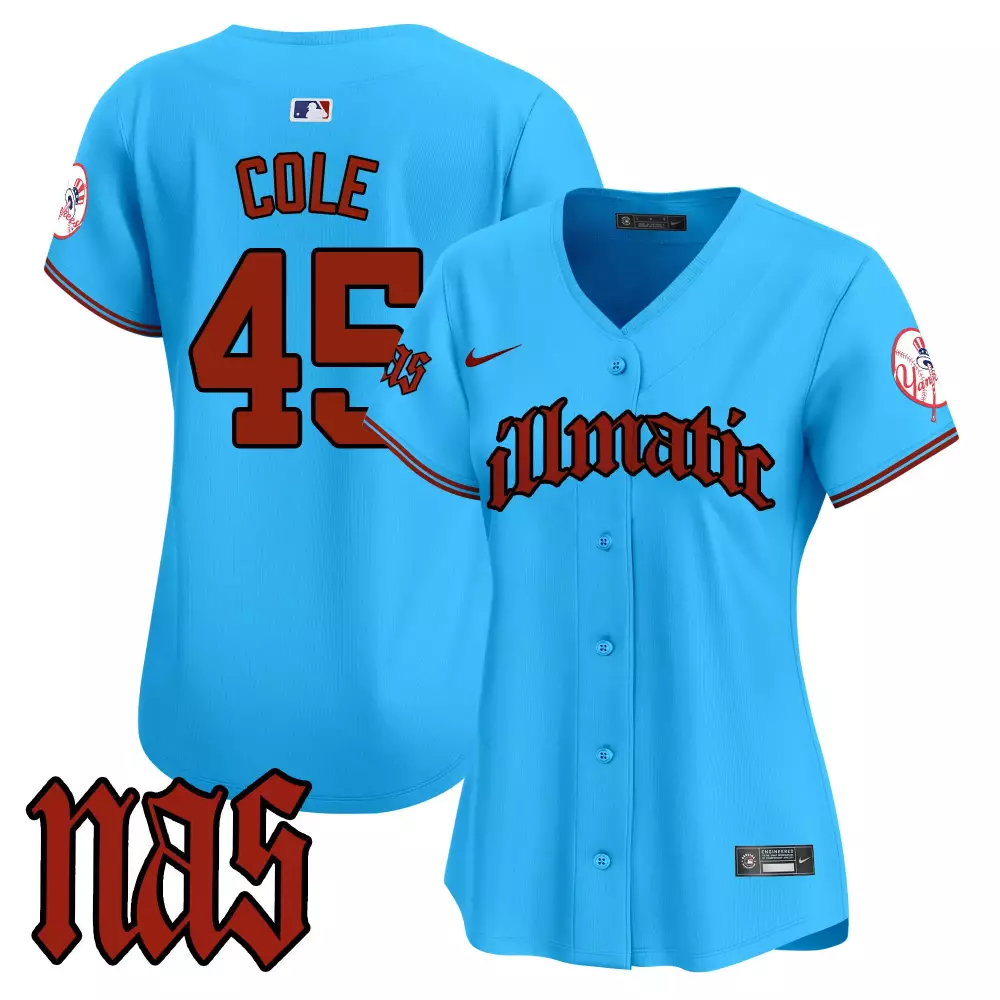 Gerrit Cole Light Blue Yankees Jersey V8 | Bronx Graffiti Vapor Premier Limited Edition | Fan Gear for Men, Women & Youth