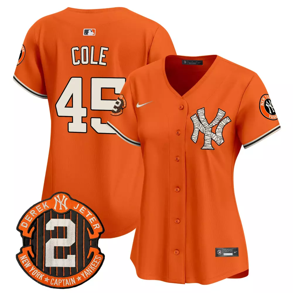 Gerrit Cole Yankees Women's Orange Halloween Jersey | Vapor Premier Limited Edition | All Stitched Fan Gear | For Men, Women & Youth