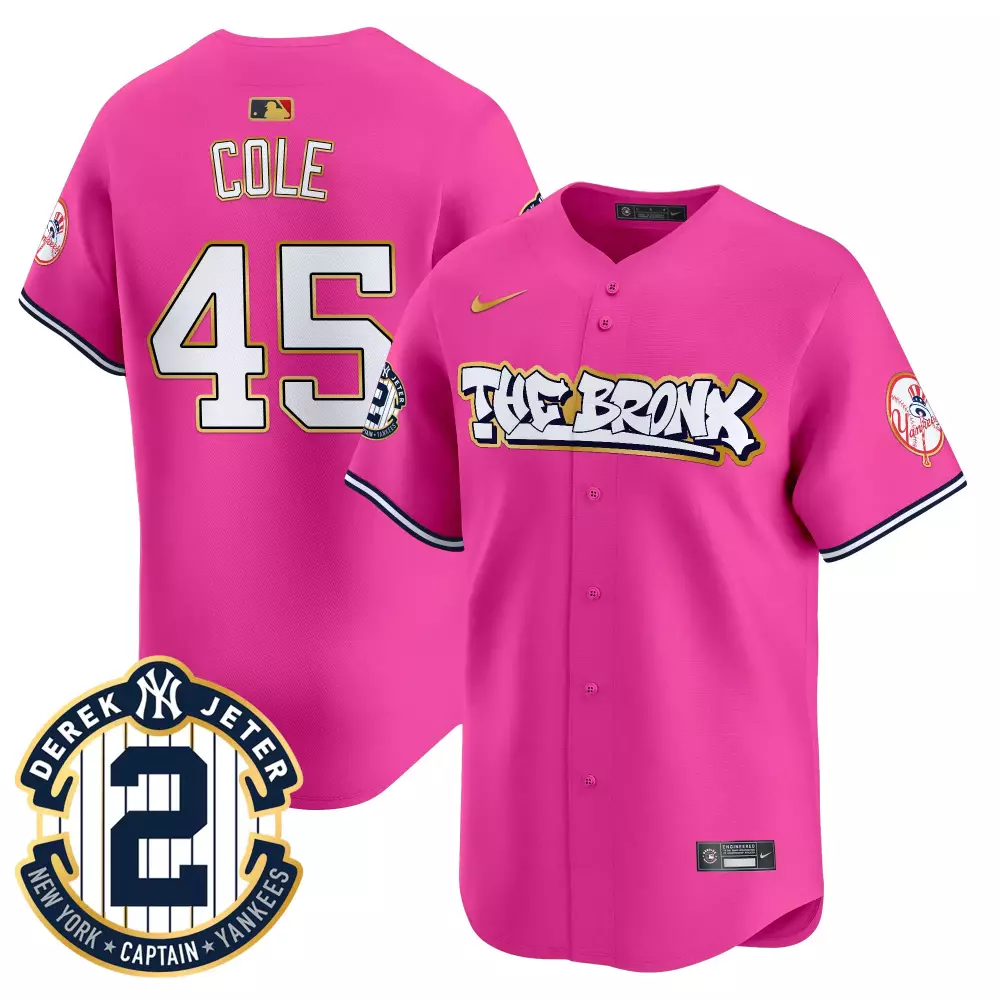 Gerrit Cole Yankees Men's Pink Bronx Graffiti Jersey | Vapor Premier Limited Edition | All Stitched | For Men, Women & Youth