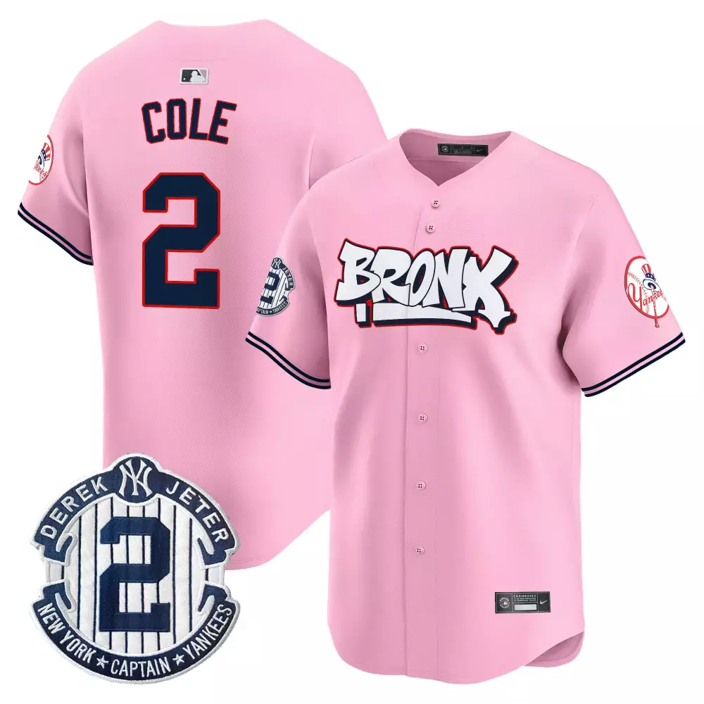 gerrit cole pink unisex new york yankees the bronx graffiti vapor premier limited jersey v4 all stitched