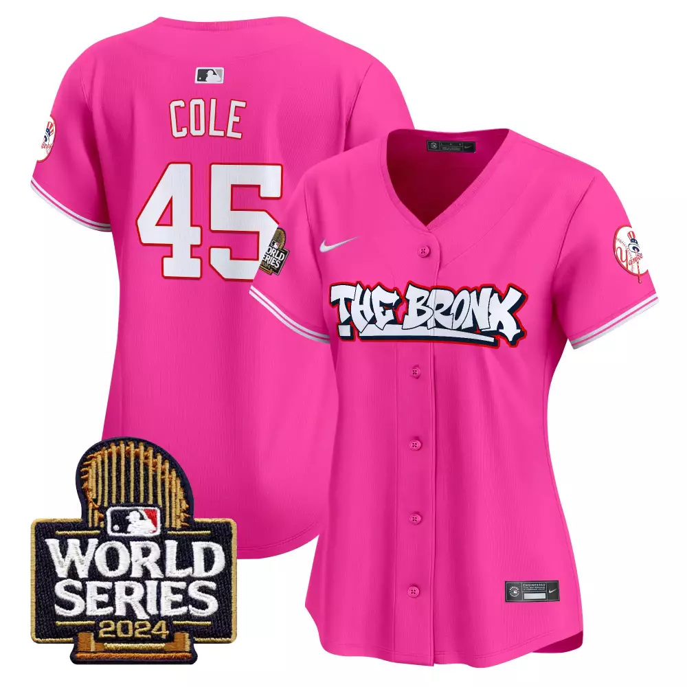 gerrit cole pink unisex new york yankees the bronx graffiti vapor premier limited jersey v4 all stitched