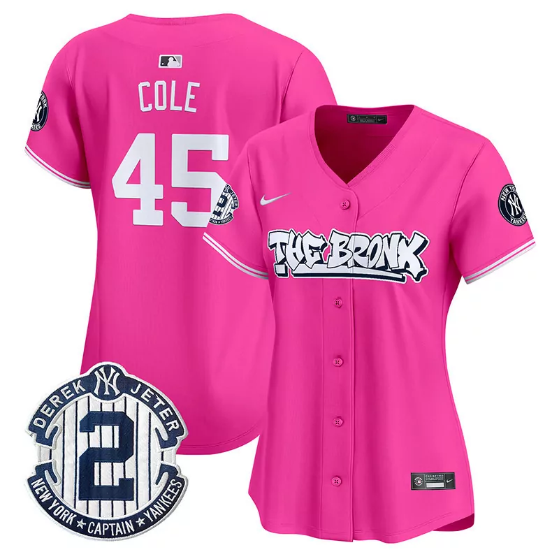 gerrit cole pink unisex new york yankees the bronx graffiti vapor premier limited jersey v4 all stitched