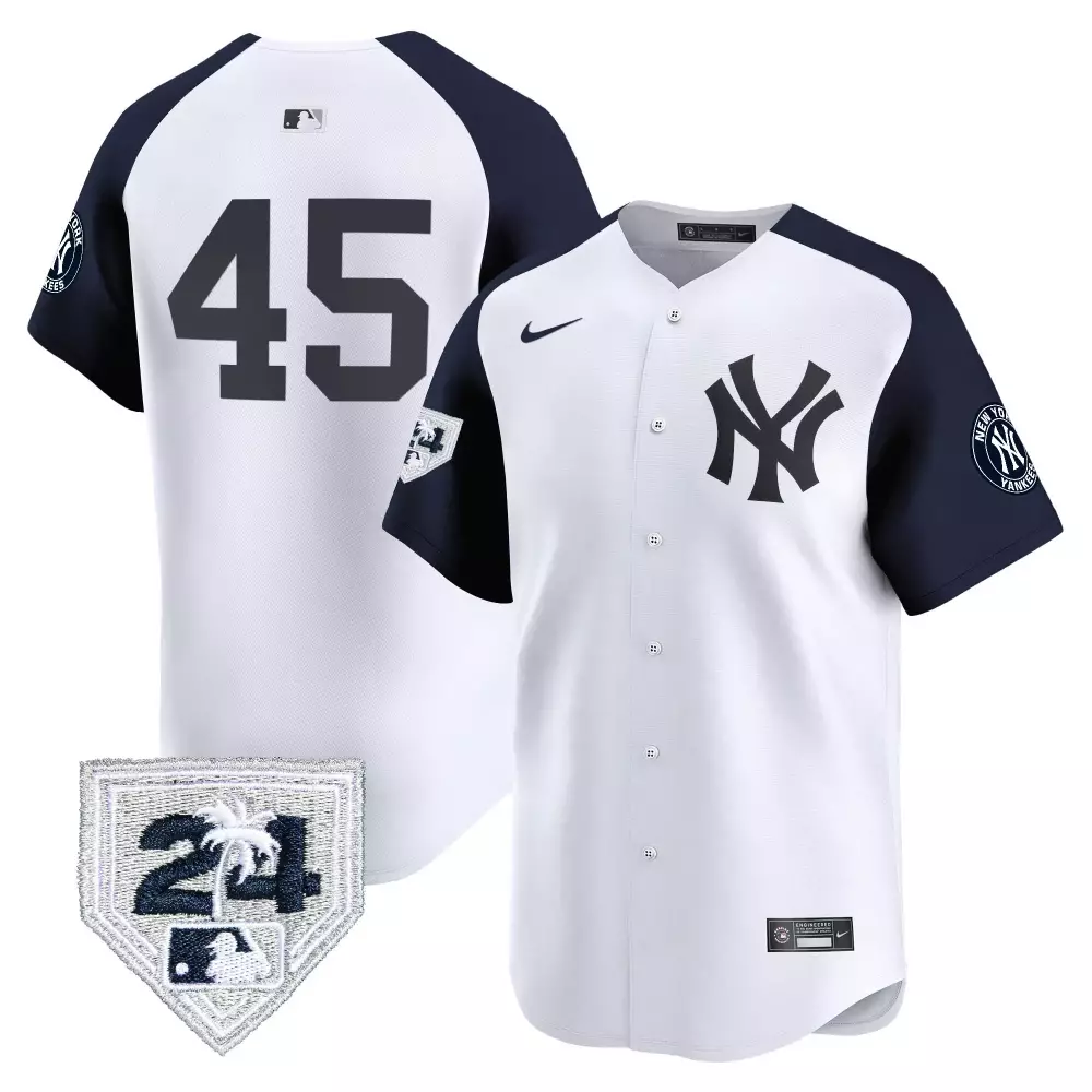 Gerrit Cole Yankees 2024 Derek Jeter Patch Vapor Premier Jersey | Limited Edition Stitched Fan Gear | For Men, Women & Youth