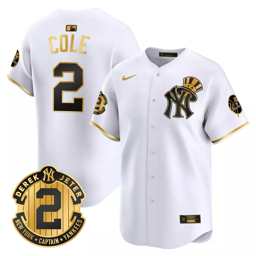 Gerrit Cole Yankees Derek Jeter Patch Jersey | Vapor Premier Limited Edition | For Women | For Men, Women & Youth