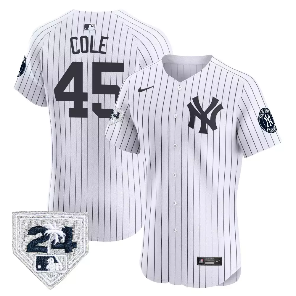 Gerrit Cole Yankees 2024 Spring Training Patch Vapor Premier Elite Jersey V2 | Limited Edition Stitched Fan Gear | For Men, Women & Youth