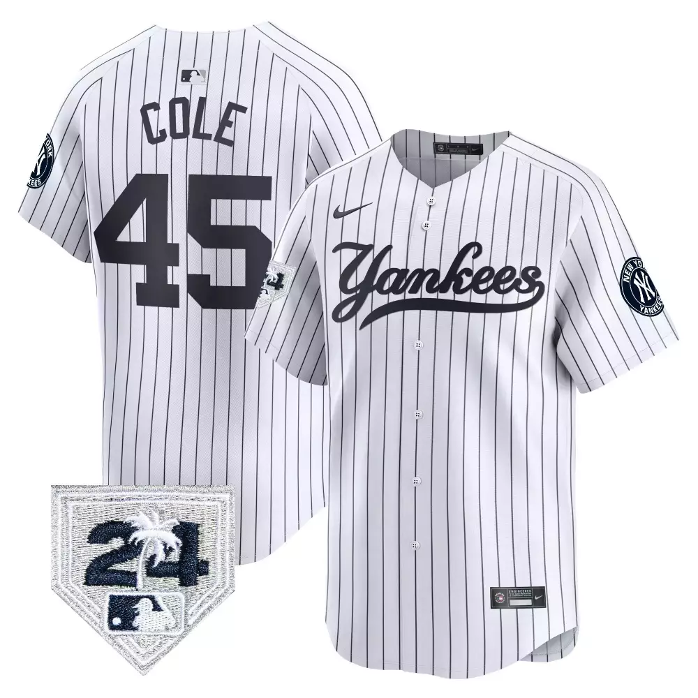 Gerrit Cole Yankees 2024 Spring Training Patch Vapor Premier Jersey V5 | Limited Edition Stitched Fan Gear | For Men, Women & Youth