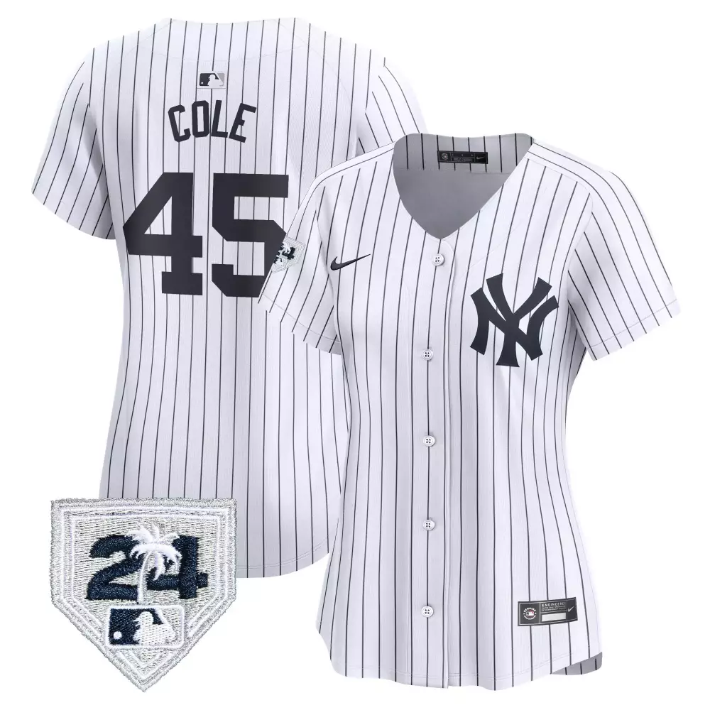 Gerrit Cole Yankees 2024 Spring Training Jersey | White Gold Vapor Premier Limited Edition V6 | Fan Gear for Men, Women & Youth