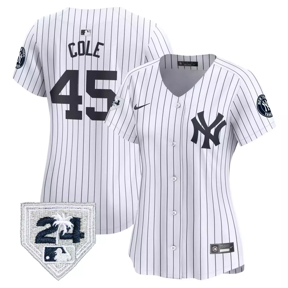 Gerrit Cole Yankees 2024 Spring Training Jersey | White Gold Vapor Premier Limited Edition V6 | Fan Gear for Men, Women & Youth