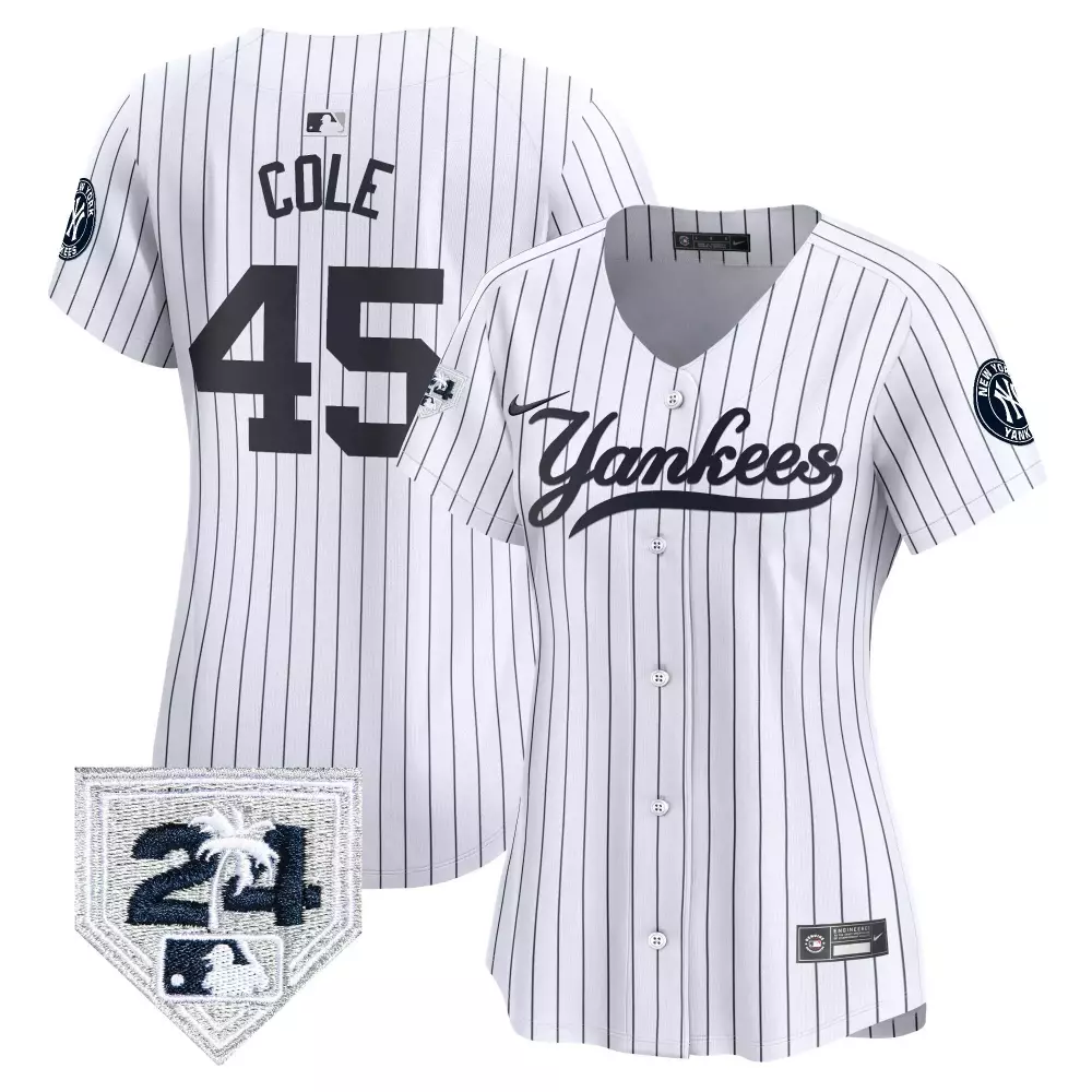 Gerrit Cole Yankees 2024 Spring Training Jersey | White Gold Vapor Premier Limited Edition V6 | Fan Gear for Men, Women & Youth