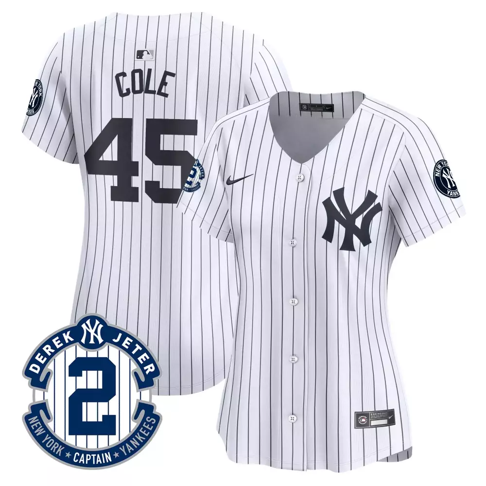 Gerrit Cole Yankees Derek Jeter Patch 2024 World Series Jersey | Vapor Premier Limited Edition | For Men, Women & Youth