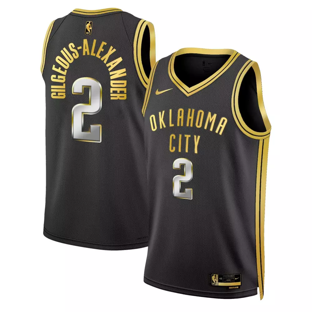 gilgeousalexander black gold mens oklahoma city thunder swingman jersey all stitched