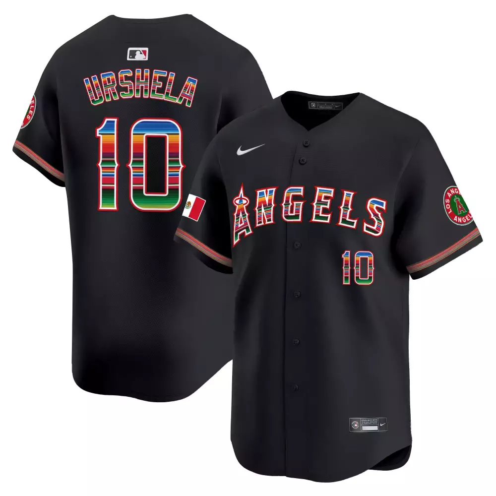 gio urshela black mens los angeles angels mexico vapor premier limited jersey all stitched