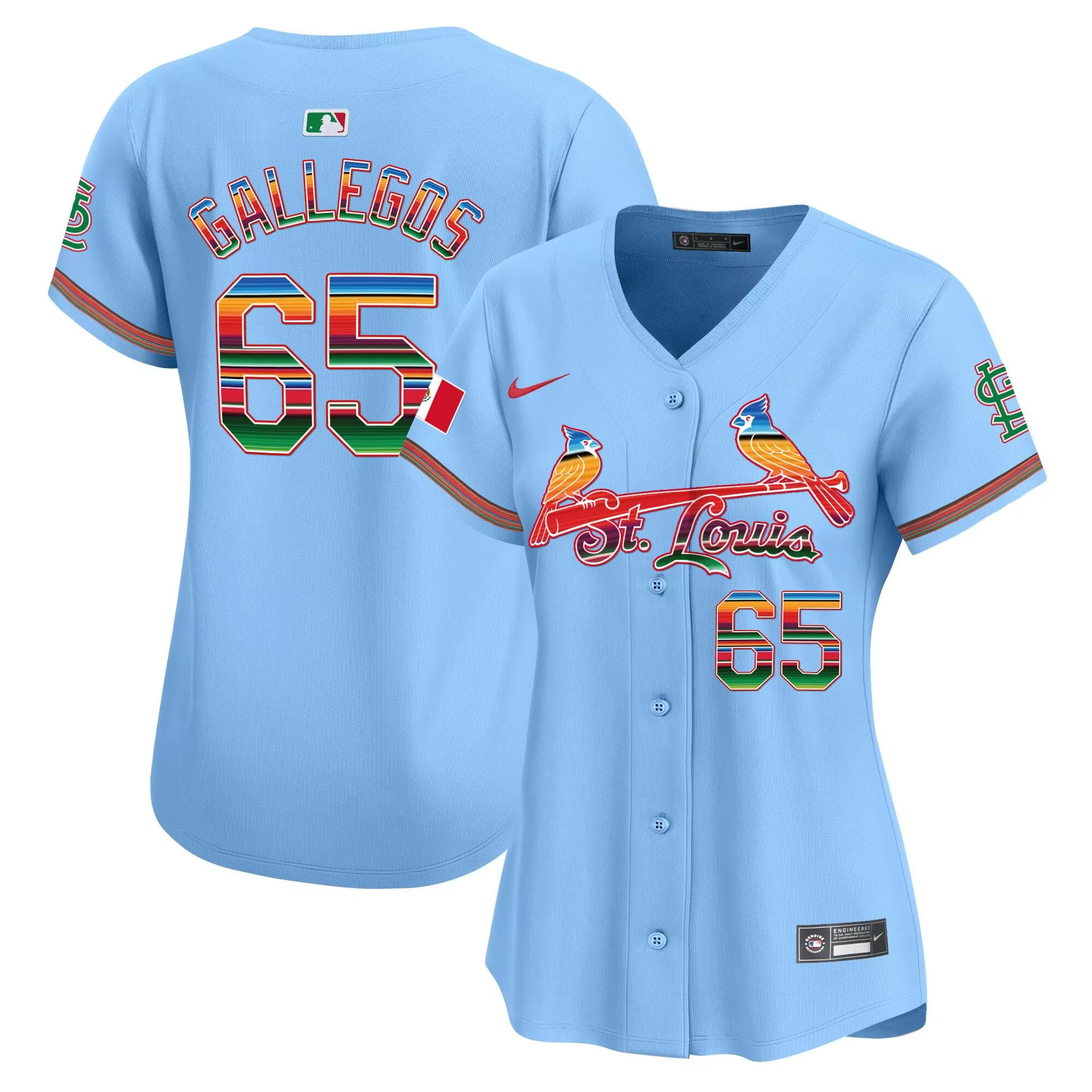 giovanny gallegos light blue mens st louis cardinals mexico vapor premier limited jersey all stitched