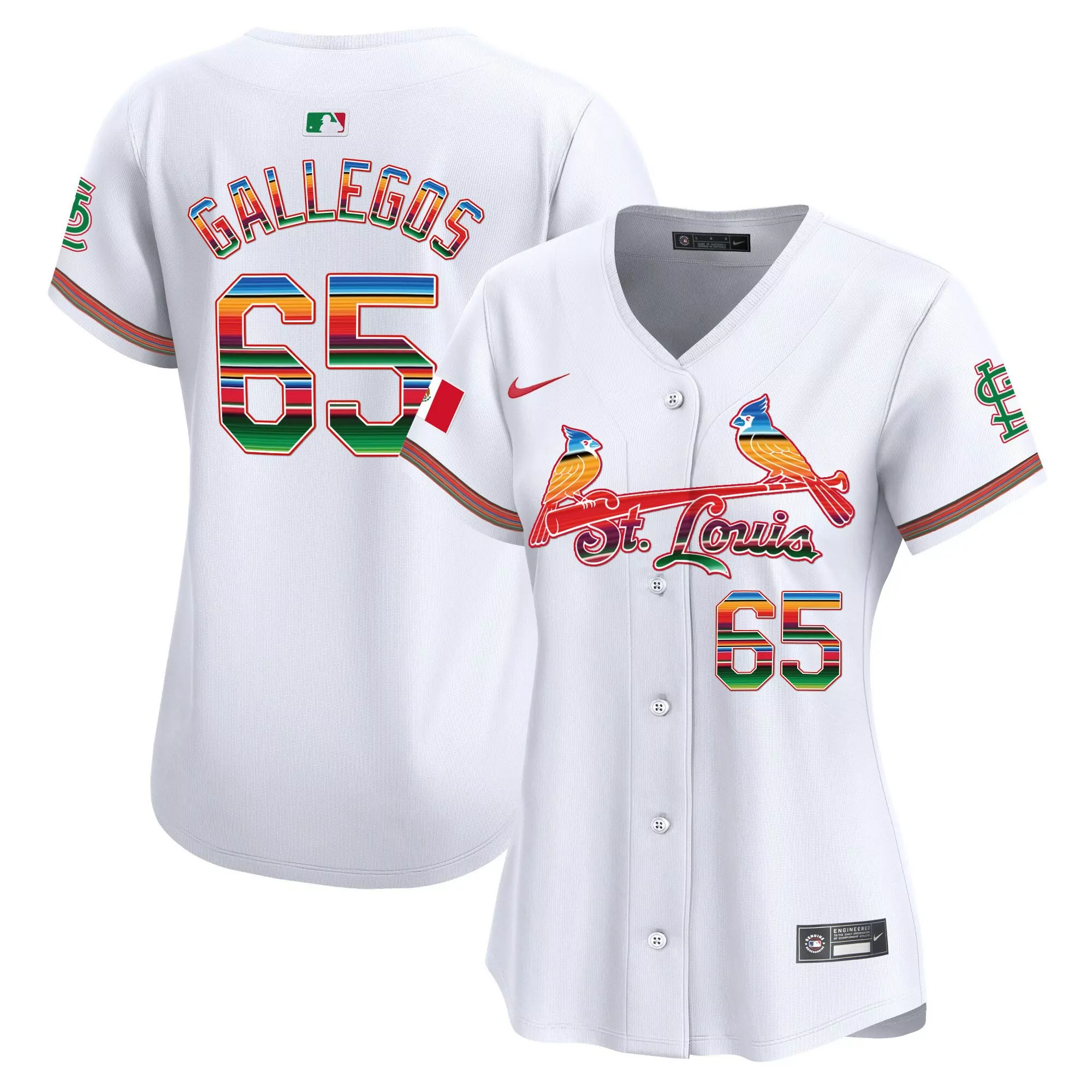giovanny gallegos white womens st louis cardinals mexico vapor premier limited jersey all stitched