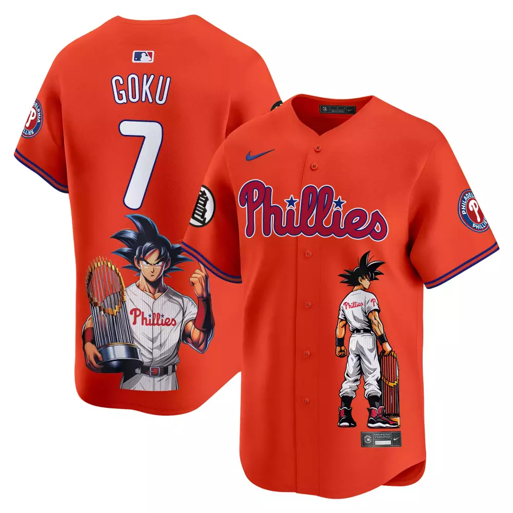 goku light blue mens philadelphia phillies dragon ball son goku vapor premier limited jersey printed