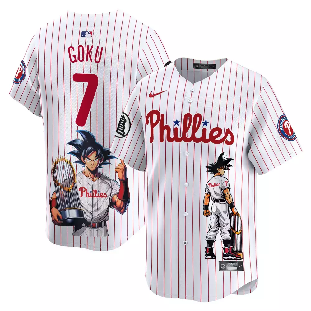 goku light blue mens philadelphia phillies dragon ball son goku vapor premier limited jersey printed