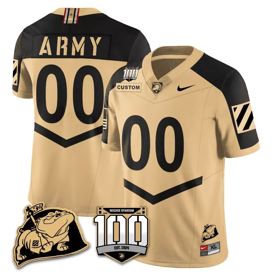 gold alternate men army black knights 100th anniversary patch vapor custom jersey all stitched