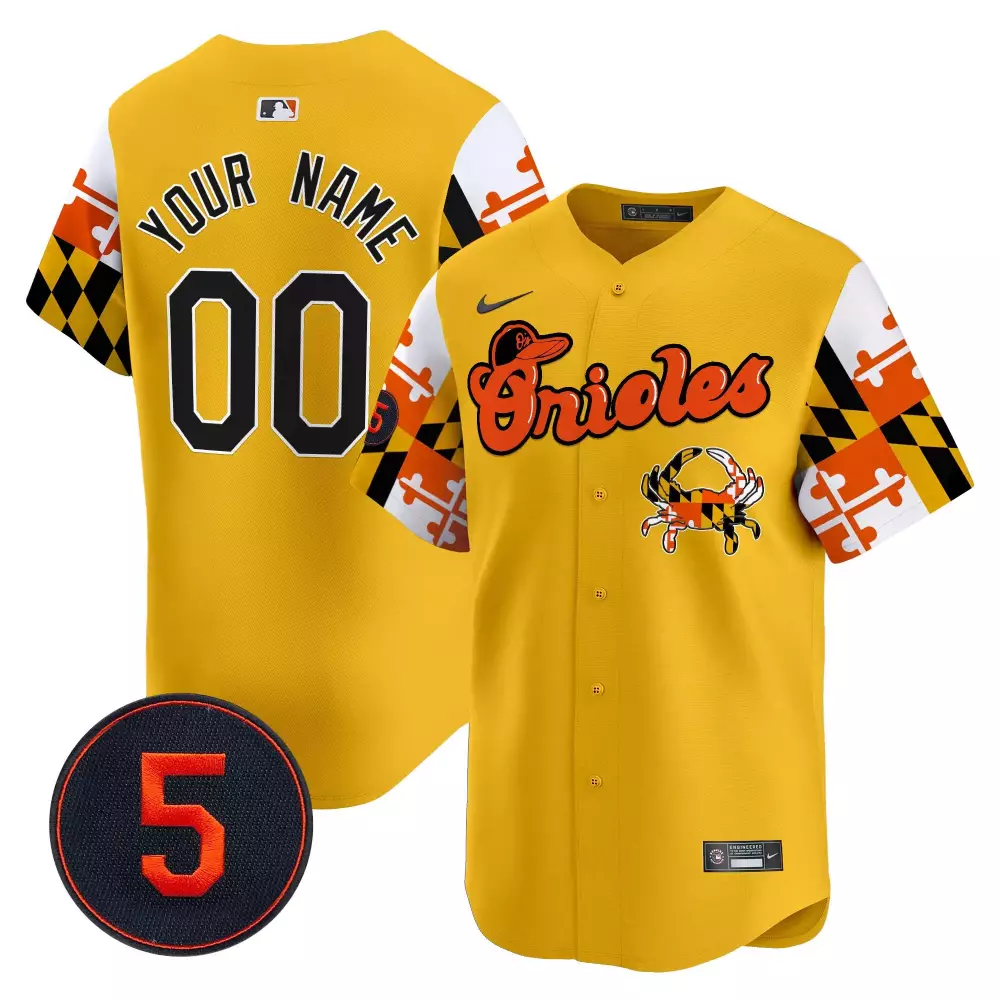 gold men baltimore orioles robinson patch vapor premier limited custom jersey v5 all stitched