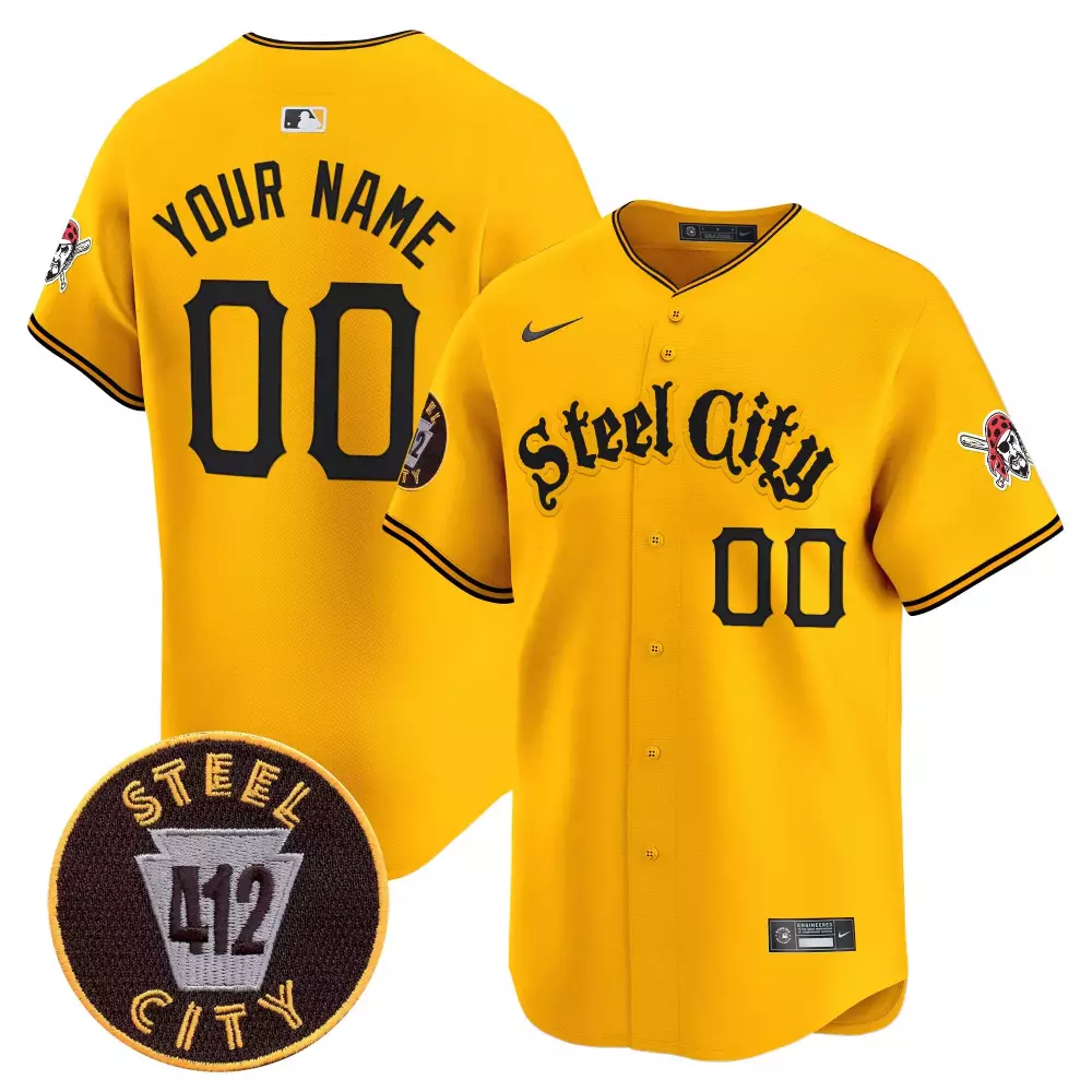 gold men pittsburgh pirates 2023 cool base fan made custom jersey all stitched