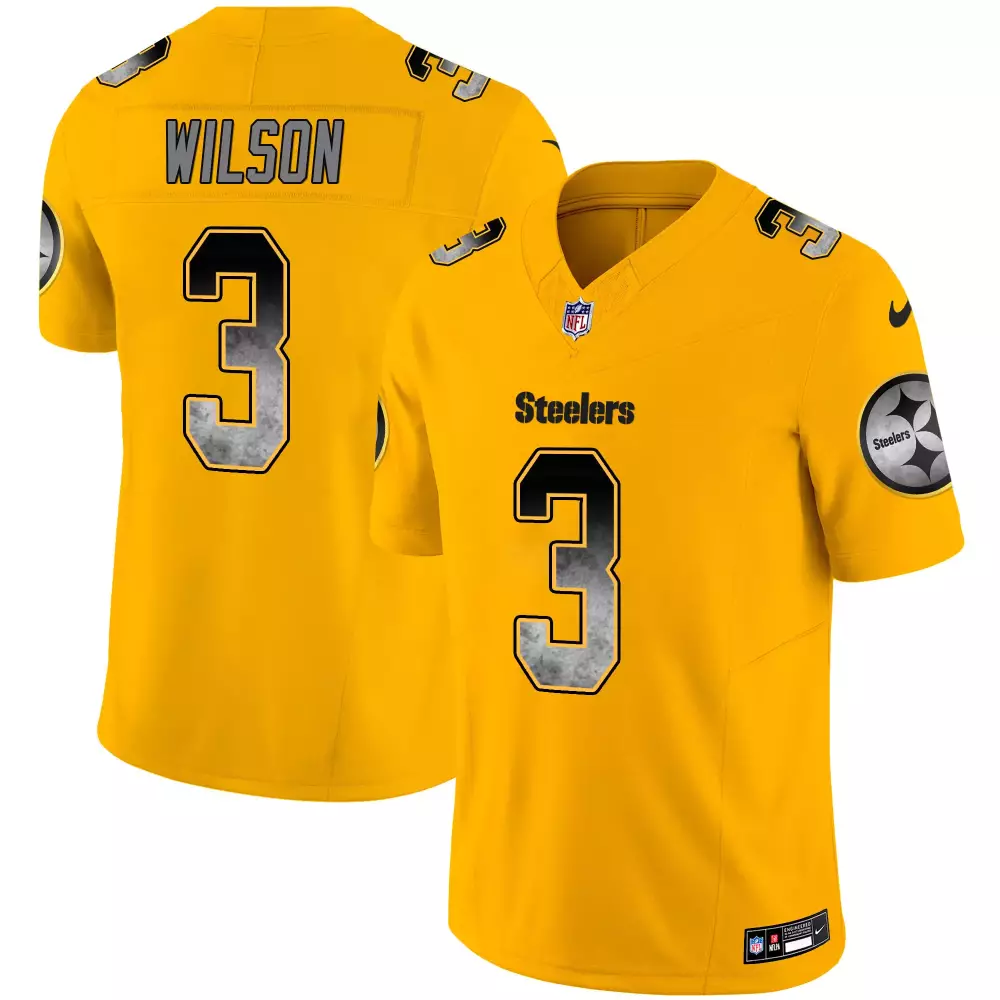 Russell Wilson Pittsburgh Steelers Gold Arch Smoke Vapor Jersey | Custom Stitched Limited Edition | Fan Gear for Men, Women & Youth
