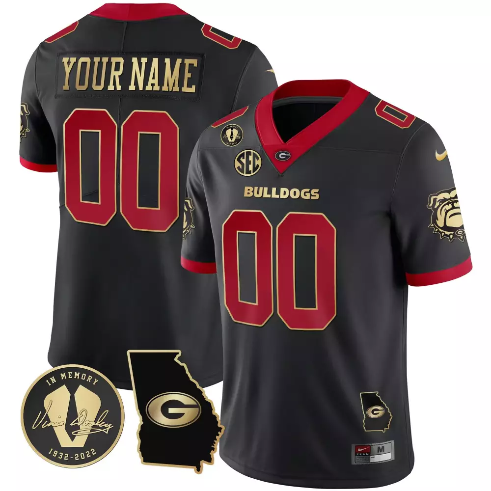 Youth Georgia Bulldogs 2023 Vapor Custom Jersey | Gold Trim & Georgia Map | Stitched Fan Gear | For Men, Women & Youth