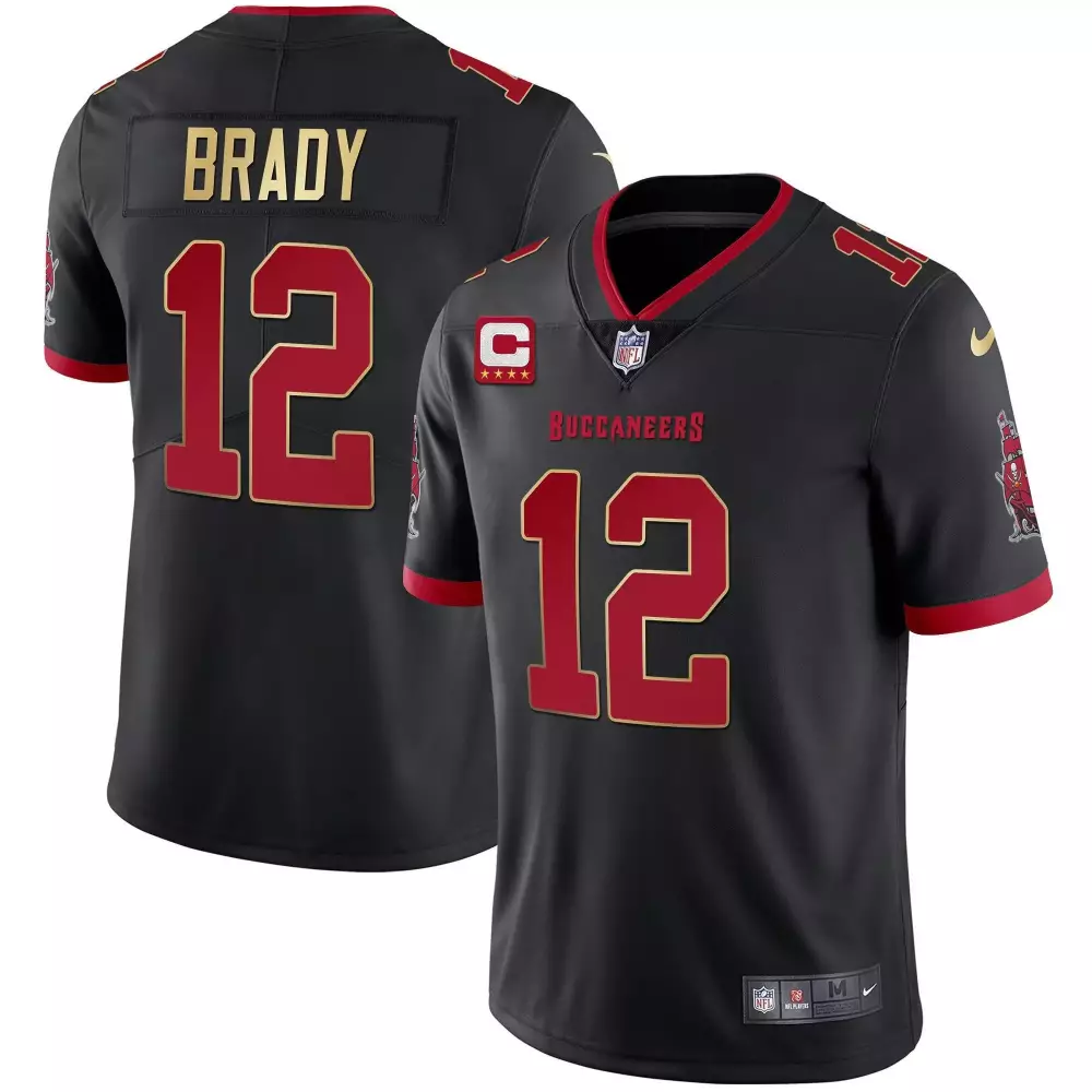 gold trim men tampa bay buccaneers tom brady limited jersey all stitched