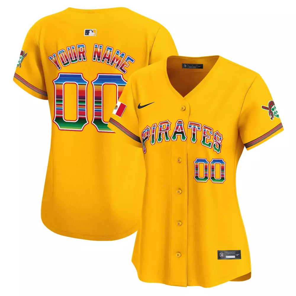 gold women pittsburgh pirates 412 patch vapor premier limited custom jersey v7 all stitched