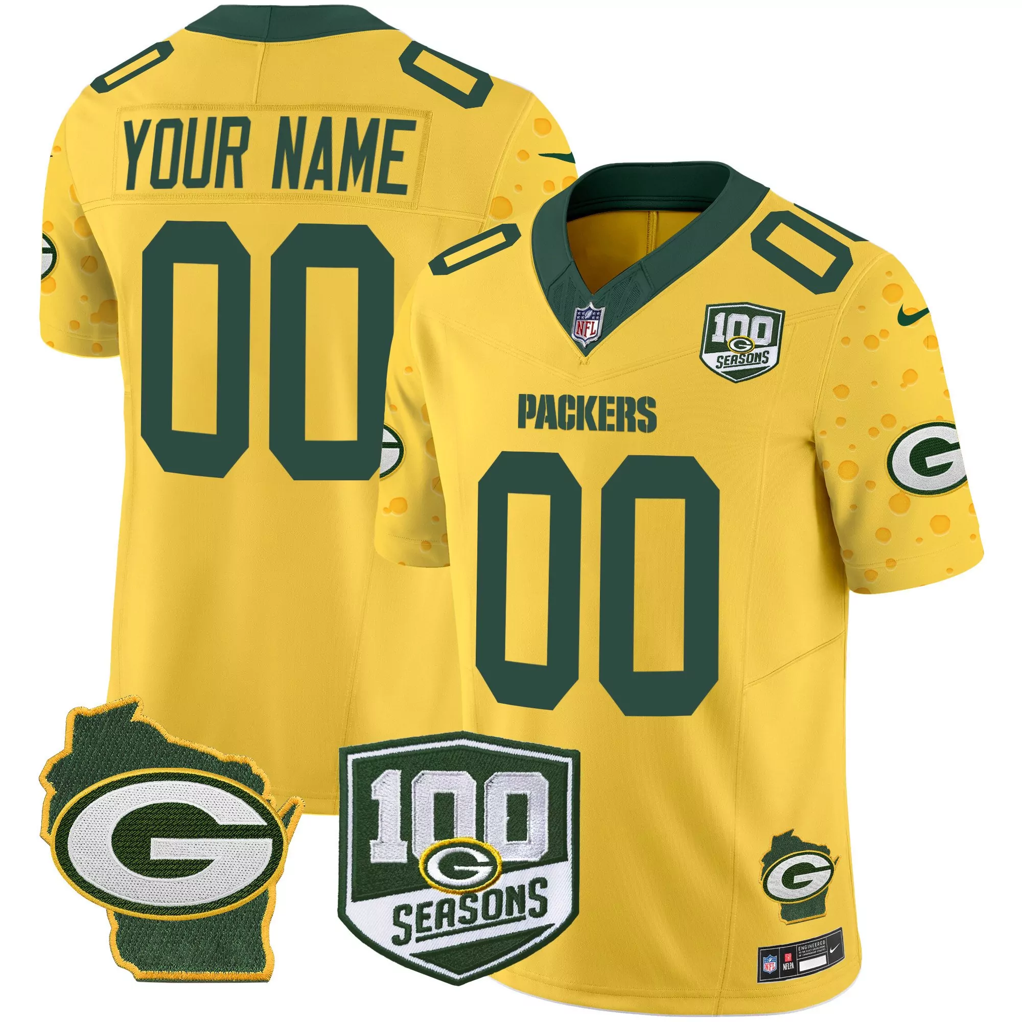 gold women green bay packers cheese vapor limited custom jersey all stitched