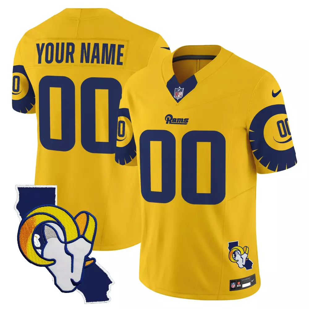 gold youth los angeles rams special vapor limited custom jersey v2 all stitched