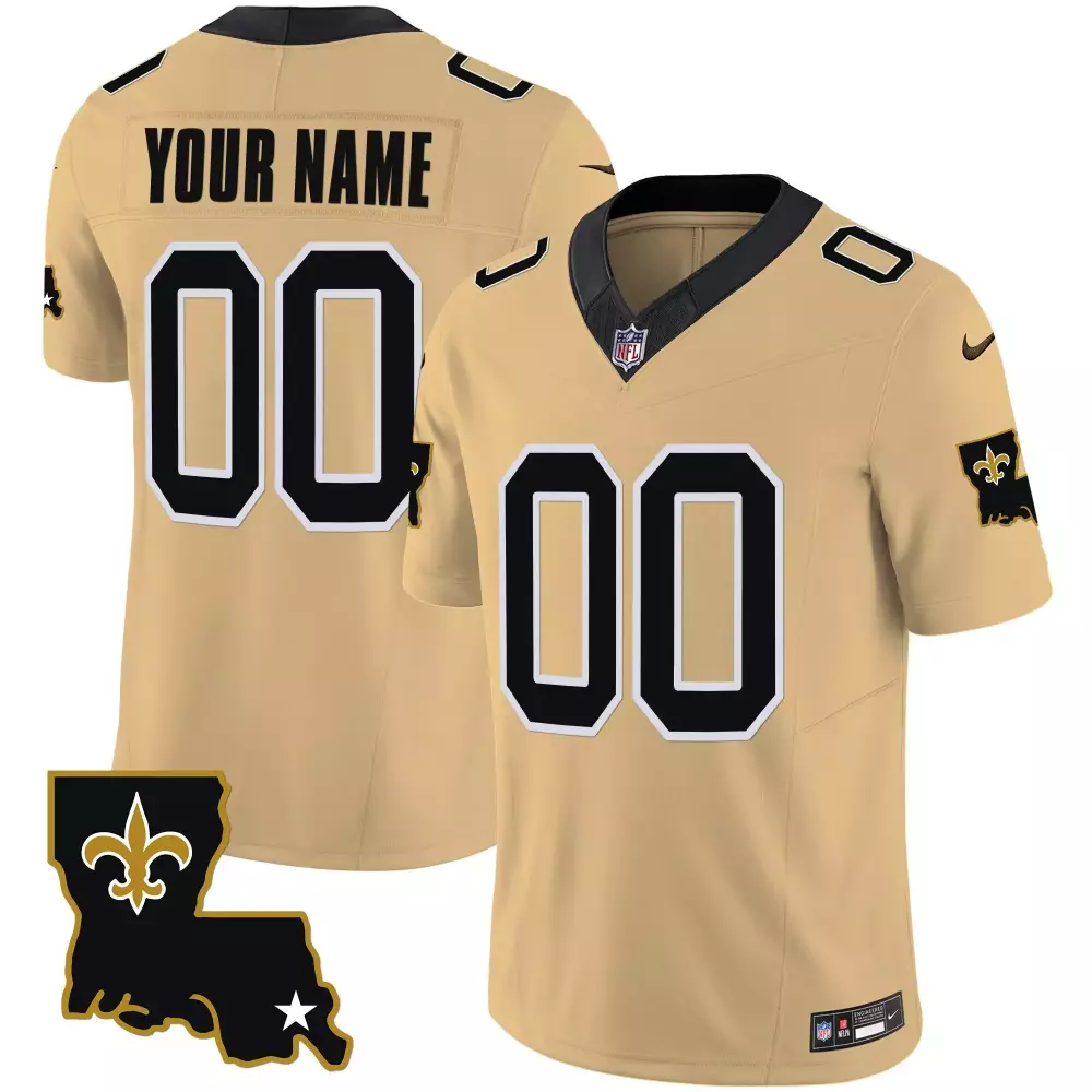 gold youth new orleans saints 1987 legacy arch smoke custom jersey all stitched
