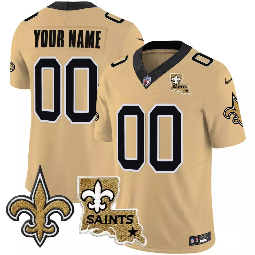 gold youth new orleans saints 1987 legacy arch smoke custom jersey all stitched