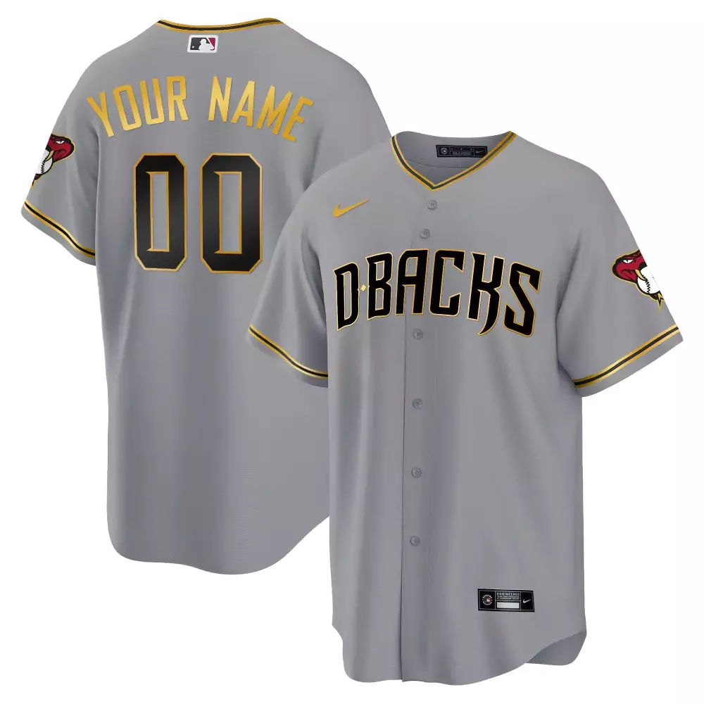 gray gold men arizona diamondbacks 2023 world series flex base gold custom jersey v2 all stitched