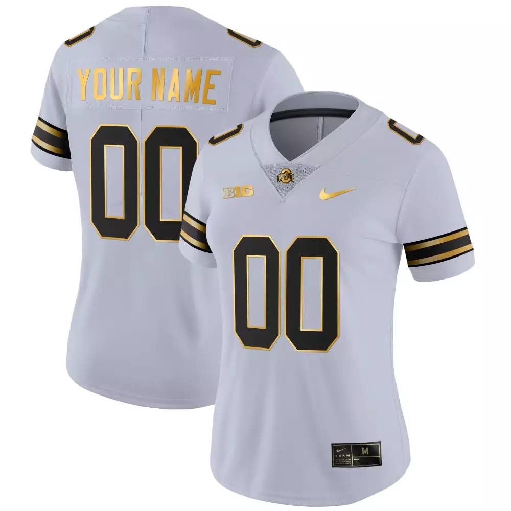 gray gold women ohio state buckeyes gold custom jersey all stitched