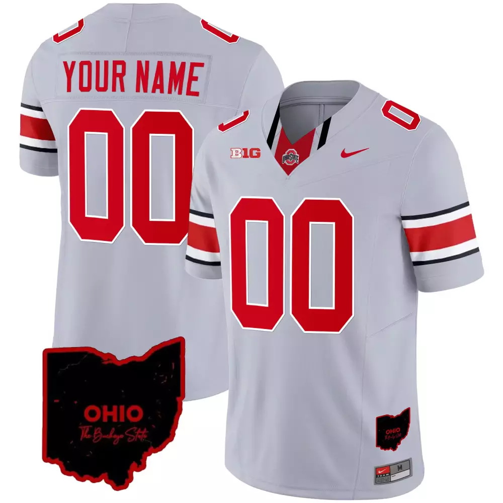 gray men ohio state buckeyes 2023 gray alternate custom jersey stitched