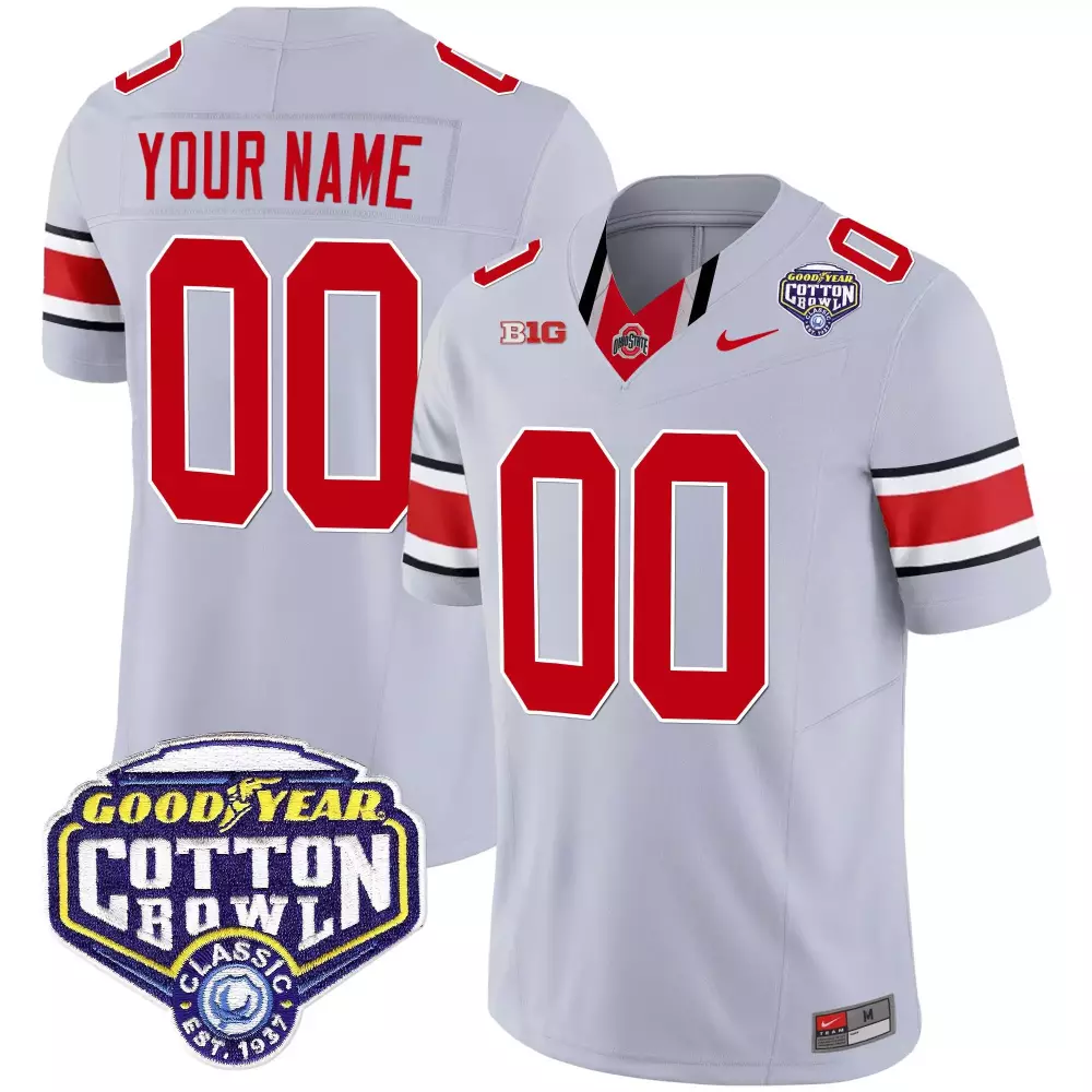 gray men ohio state buckeyes 2023 gray alternate custom jersey stitched