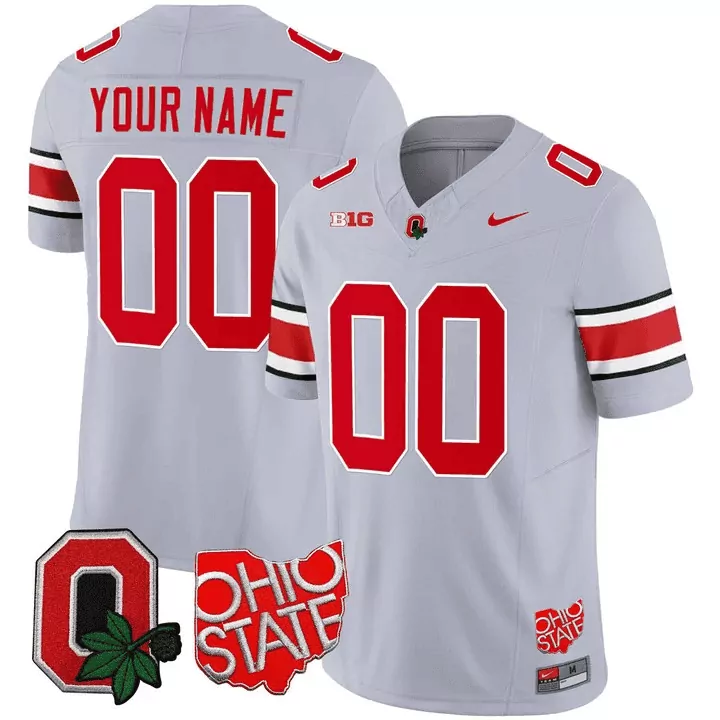 gray men ohio state buckeyes ohio state logo patch custom jersey all stitched