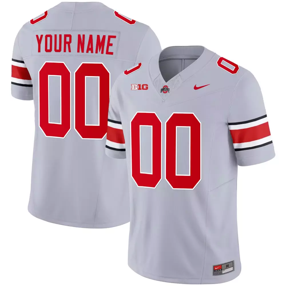 gray men ohio state buckeyes ohio state logo patch custom jersey all stitched