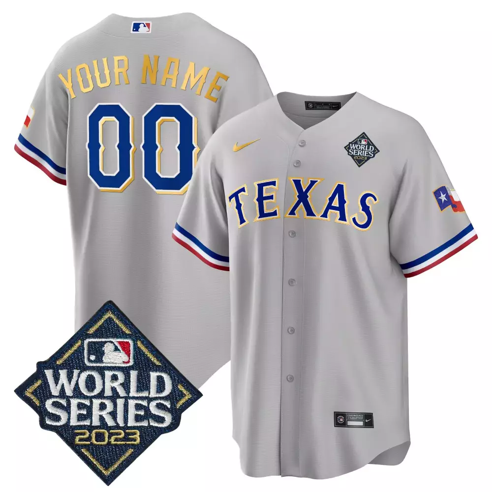 Texas Rangers 2023 World Series Custom Jersey | White Gold | All Stitched | Limited Edition for Men, Women & Youth