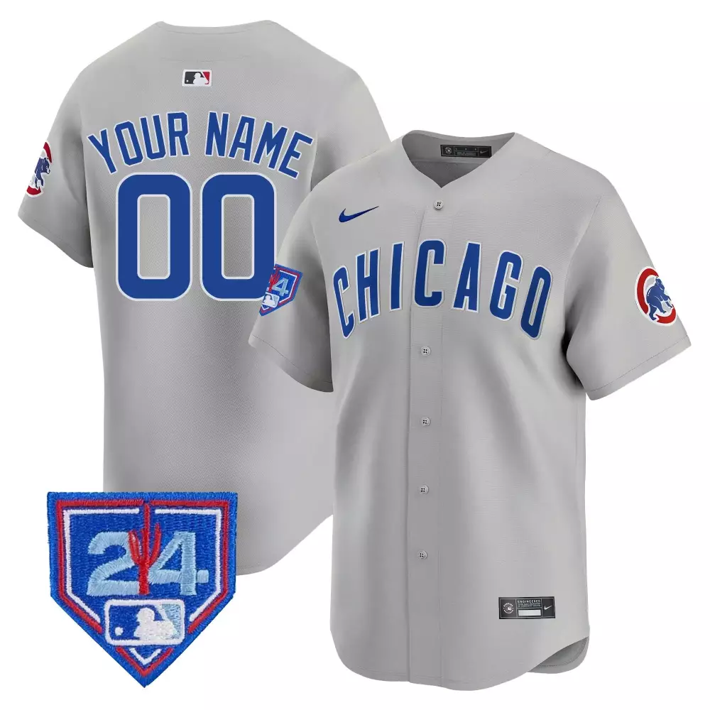 gray road women chicago cubs 2024 jackie robinson patch vapor premier limited custom jersey v2 all stitched