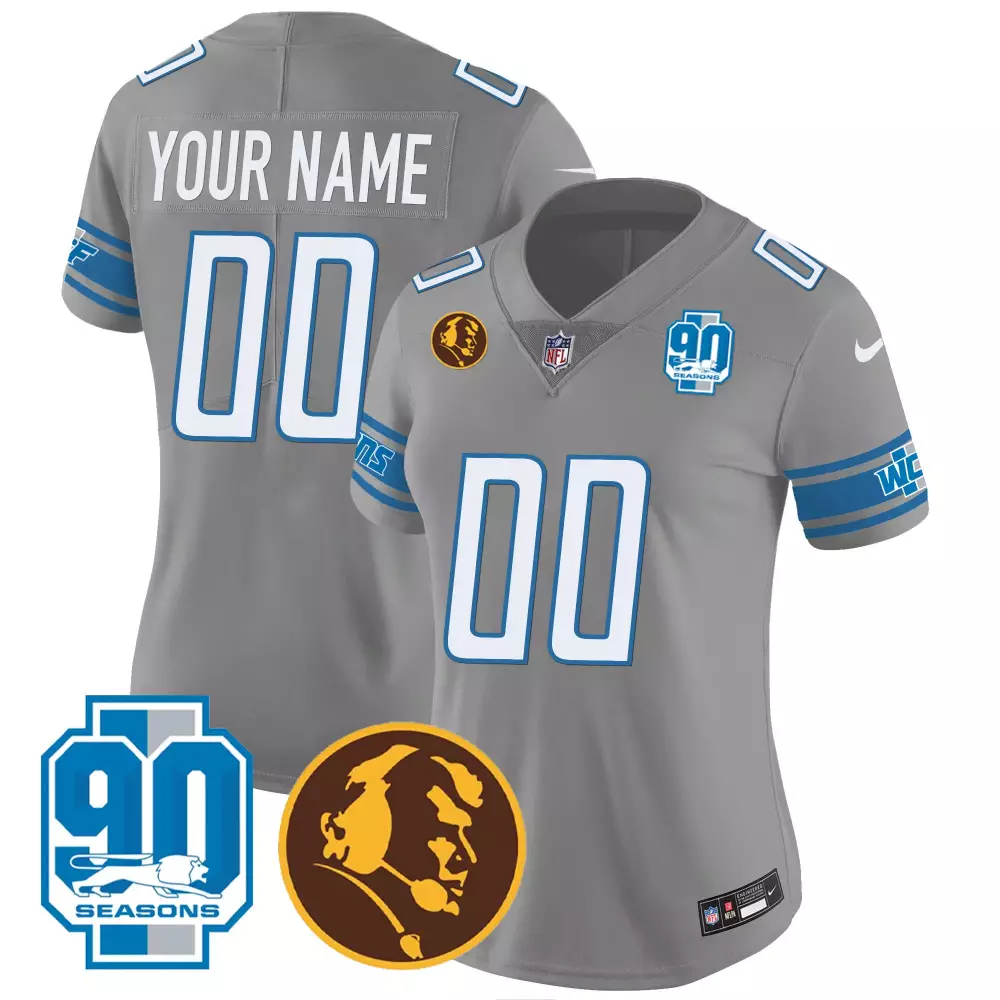 90th Anniversary Detroit Lions Women's Custom Jersey | John Madden Patch | All Stitched Fan Gear | For Men, Women & Youth