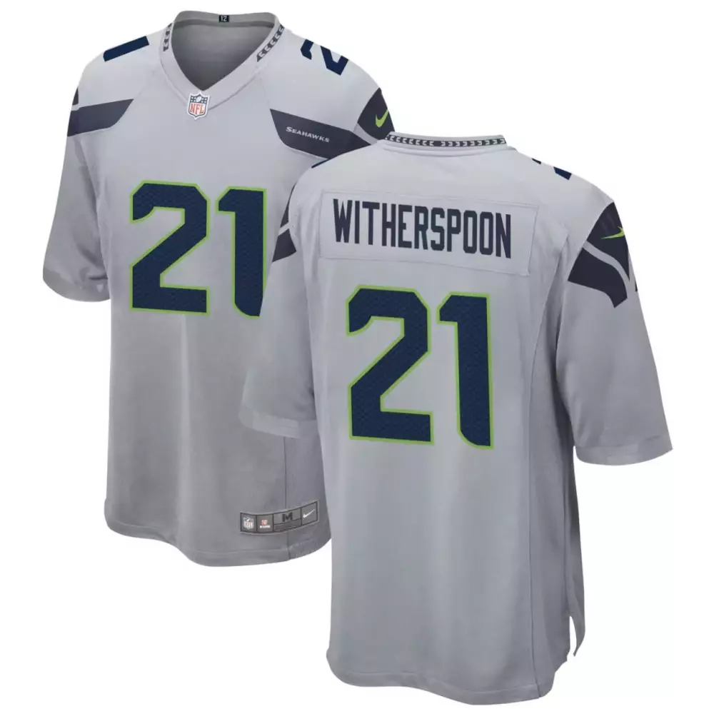 gray youth devon witherspoon seattle seahawks gray jersey all stitched