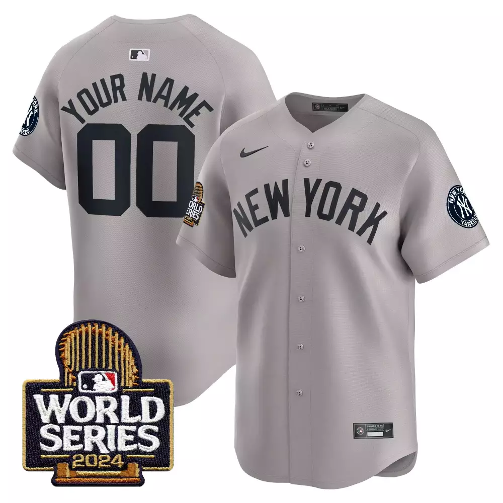 gray youth new york yankees 2024 spring training patch vapor premier limited custom jersey v6 all stitched