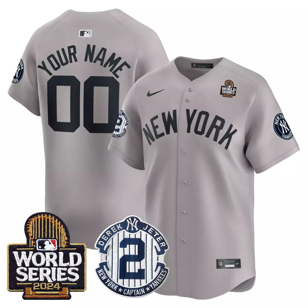 gray youth new york yankees 2024 spring training patch vapor premier limited custom jersey v6 all stitched