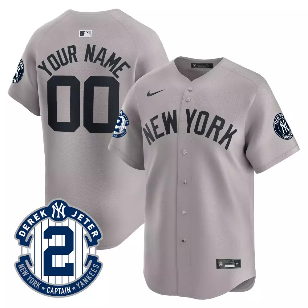 gray youth new york yankees 2024 spring training patch vapor premier limited custom jersey v6 all stitched