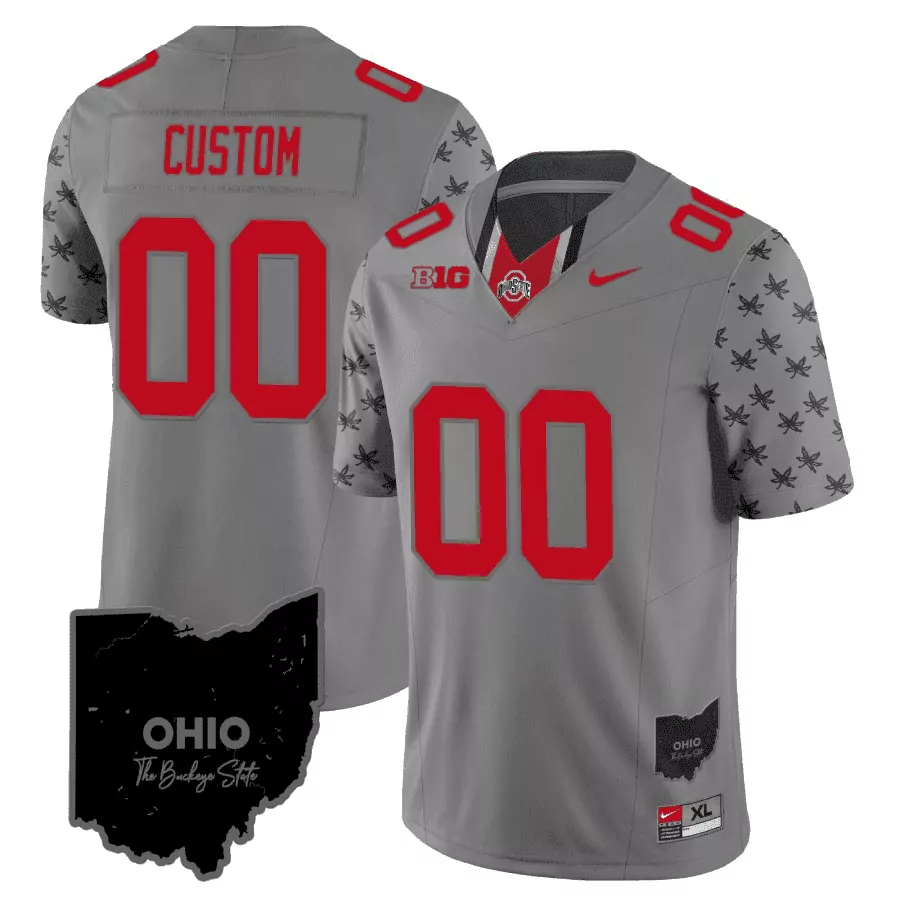 gray youth ohio state buckeyes 2023 gray alternate custom jersey stitched