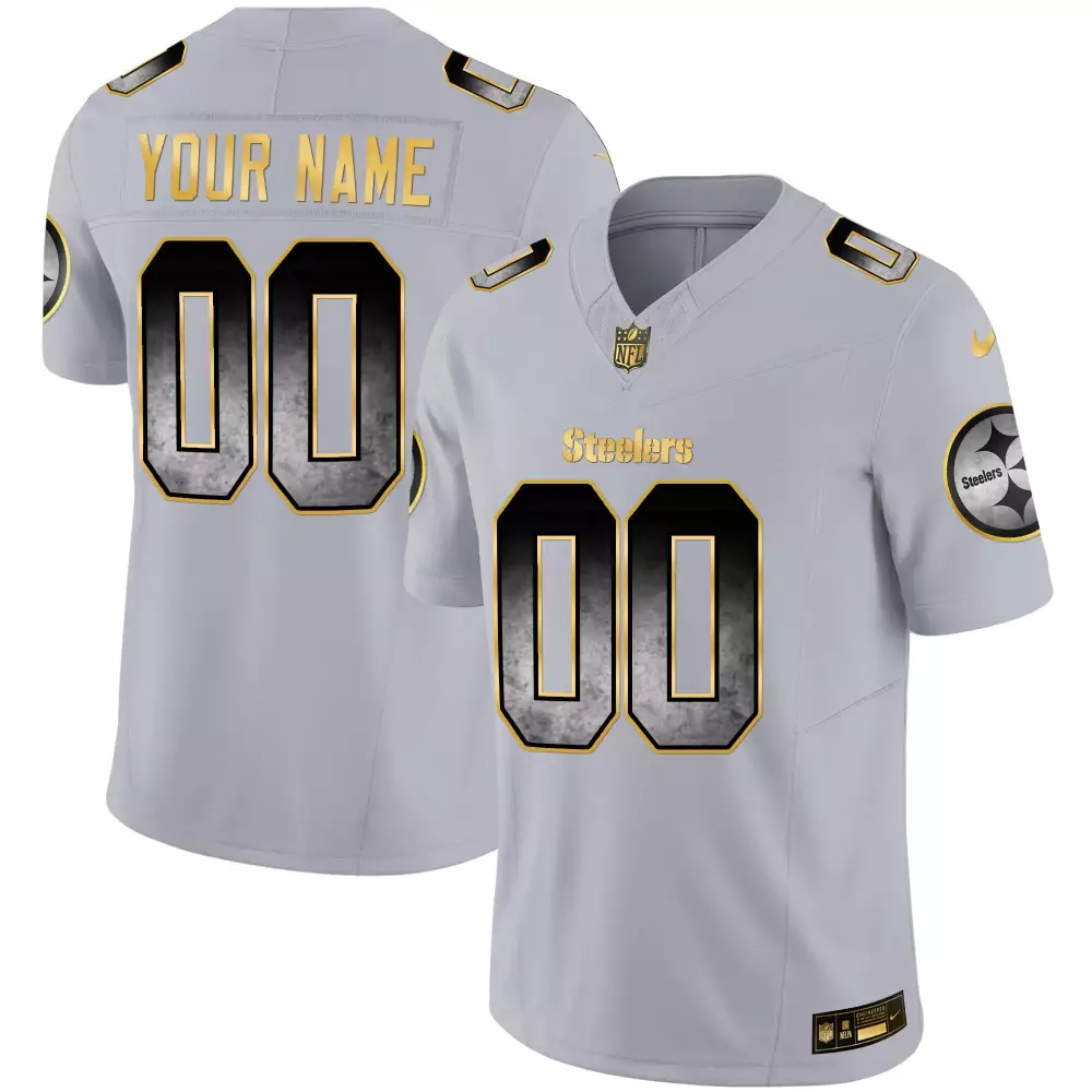 Pittsburgh Steelers Vapor Custom Jersey V3 | Gray Design | All Stitched Fan Gear | For Men, Women & Youth