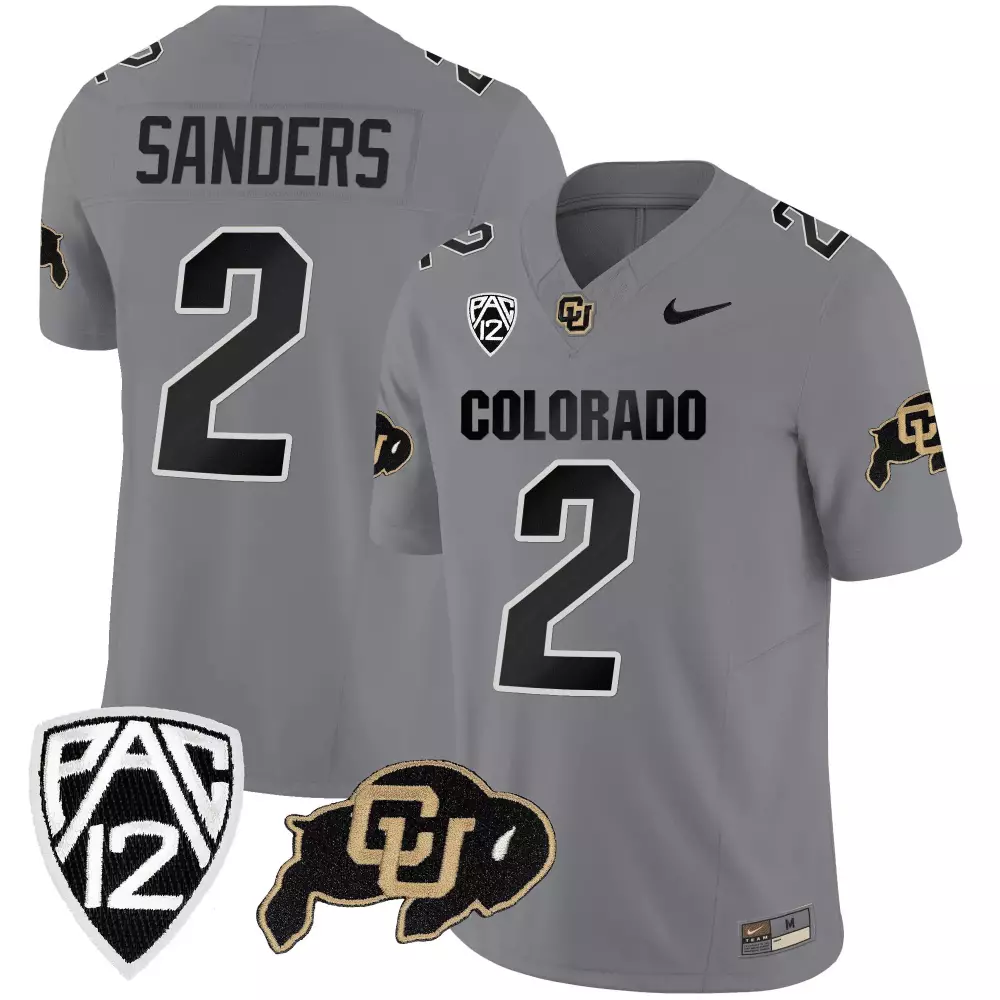 Youth Shedeur Sanders Gray Colorado Buffaloes Jersey | All Stitched | Game Day Outfit for Men, Women & Youth