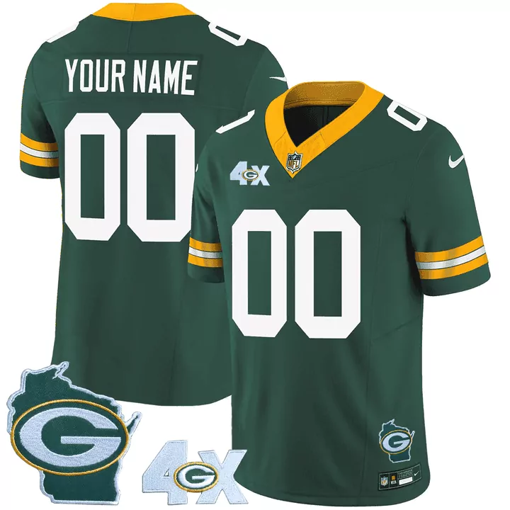 green men green bay packers 13 time world champions home patch vapor custom jersey all stitched