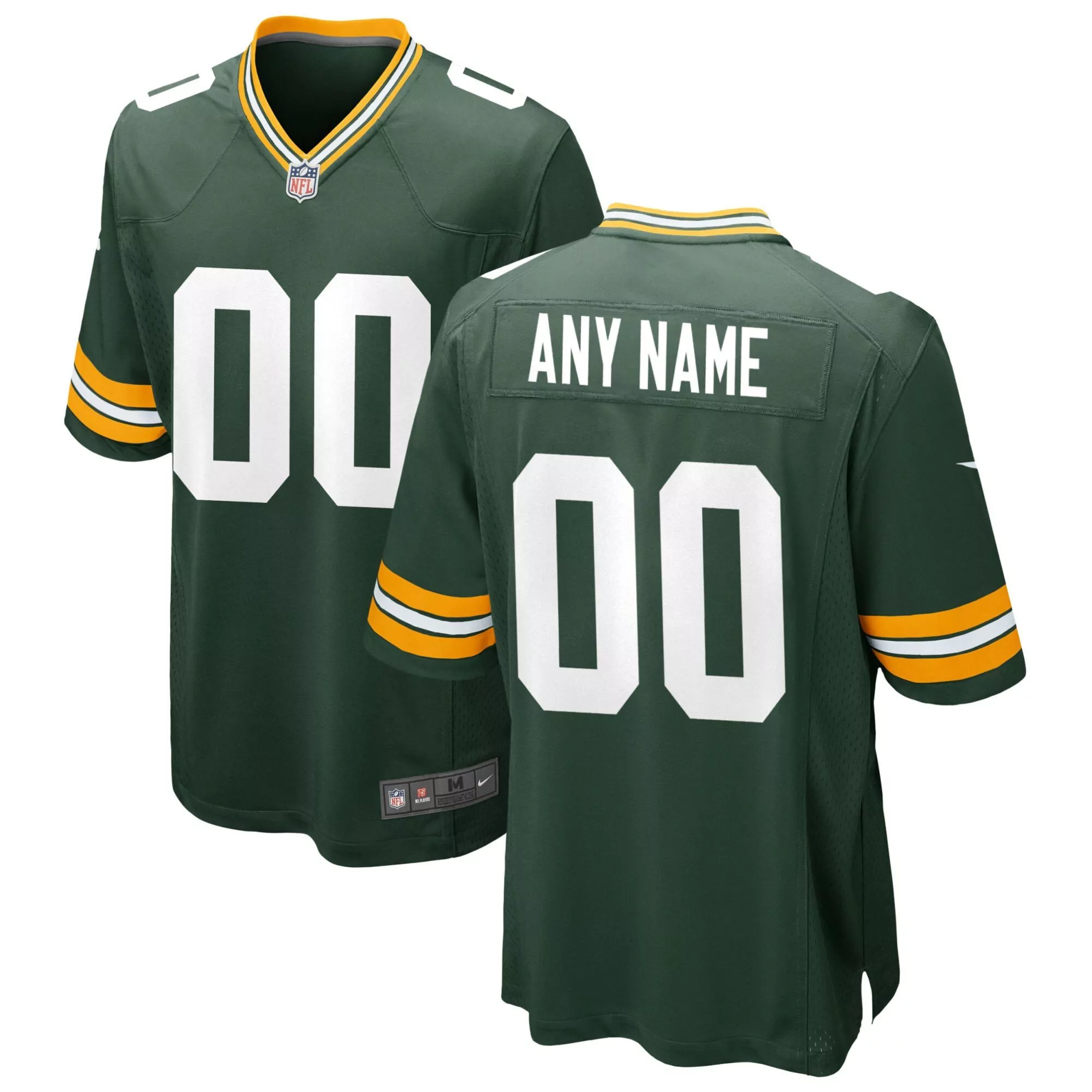 green men green bay packers custom green home jersey all stitched